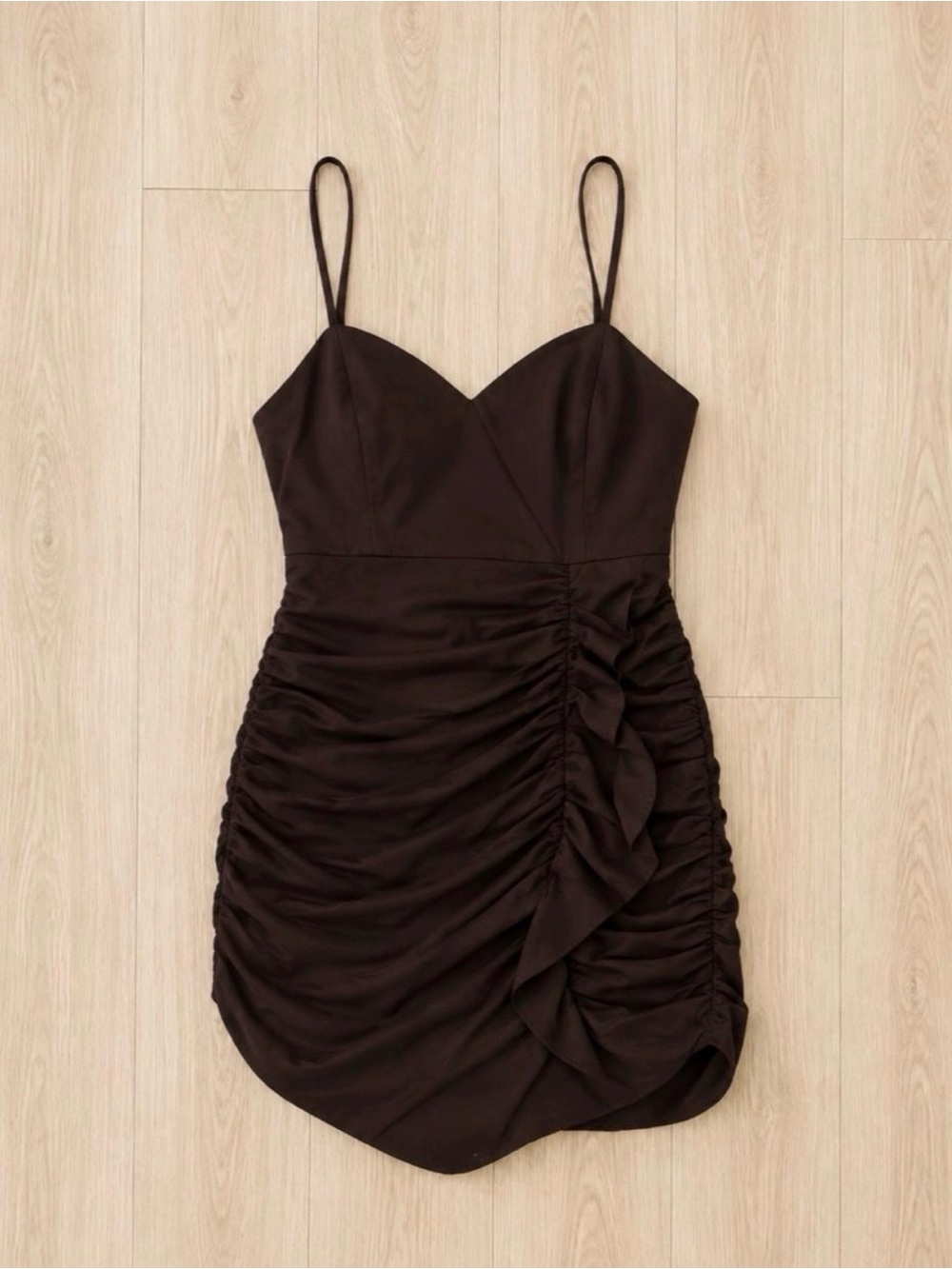 ZARA ruched mini dress